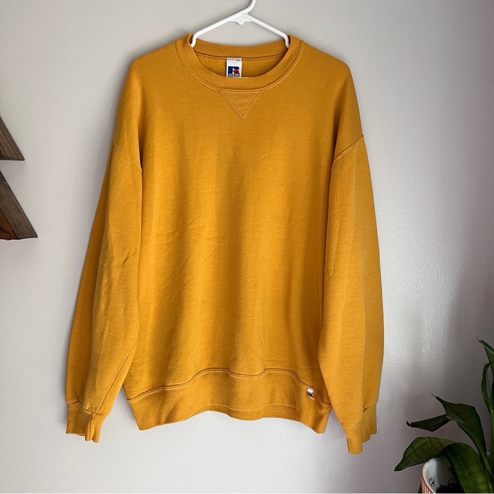 Vintage Crewneck Sweatshirt Mustard Yellow XLT